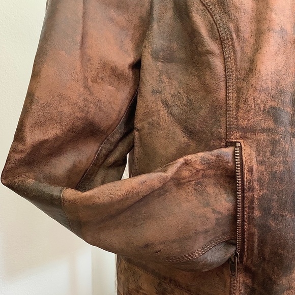 Black Rivet Women’s Distressed Leather Jacket size XXL - Picture 3 of 8